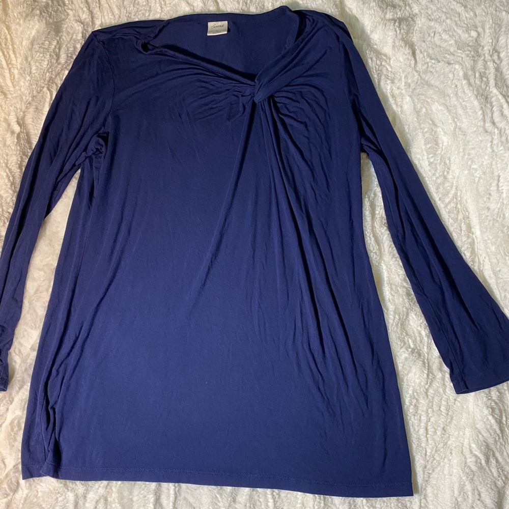 Soma Navy Blue Long Sleeve Top Size XL Comfy Cozy